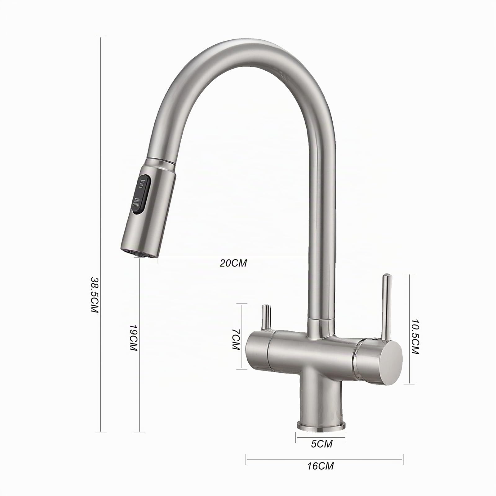 XJTNLB Robinet 3 Voies Osmoseur avec Douchette Cuisine Mitigeur Cuisine avec Douchette et Robinet Osmoseur Brossé