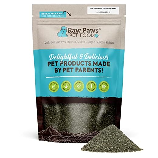 Raw Paws Organic Kelp Powder for Dogs & Cats (16-Ounce) - Supports Thyroid, Digestive & Immune Health - Dried Sea Kelp for Dogs - Seaweed Powder Supplement