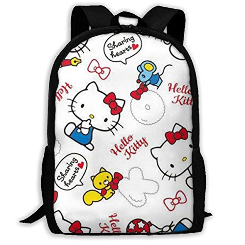 Hello Kitty Sharing Hearts Mochila Unisex de Moda Oxford para la Escuela  Senderismo