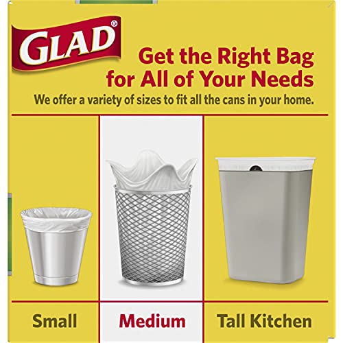 Glad Trash & Food Storage Medium Quick-Tie Trash Bags - Odorshield 8 Gallon White Trash Bag, Gain Original With Febreze Freshness, 26 Count (Pack Of 6) #TOP2