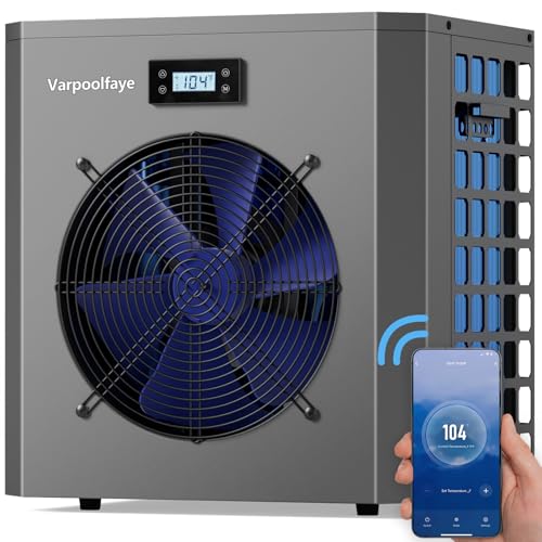 16,000 BTU Electric Pool Heater for Above Ground Pool, Swimming Pool Heat Pump 120v, WiFi Control Energy Efficiency COP 4.3, up to 5000 Gallons
