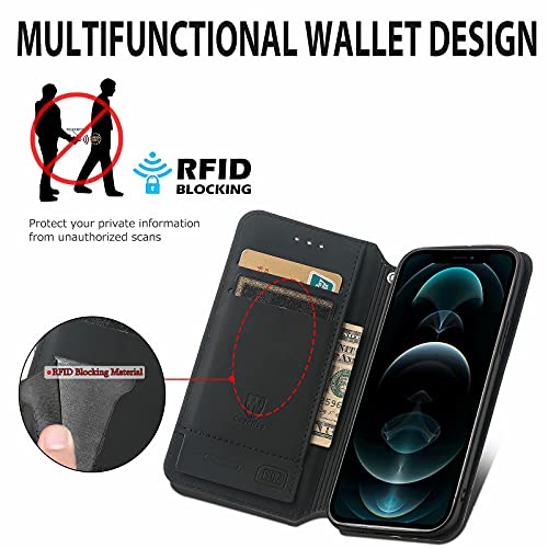 TYWZ RFID blokkeren creditcardhouders portemonnee geval voor Samsung Galaxy A22 4G, Folio PU lederen cover met modieus… - Afbeelding 7