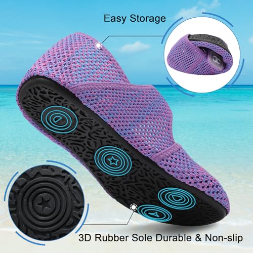 Image of Water Shoes for Women Men Barefoot Beach Swim Aqua Socks Summer Wide Slides Sandals Quick Dry Pool River Sea Sock Shoes