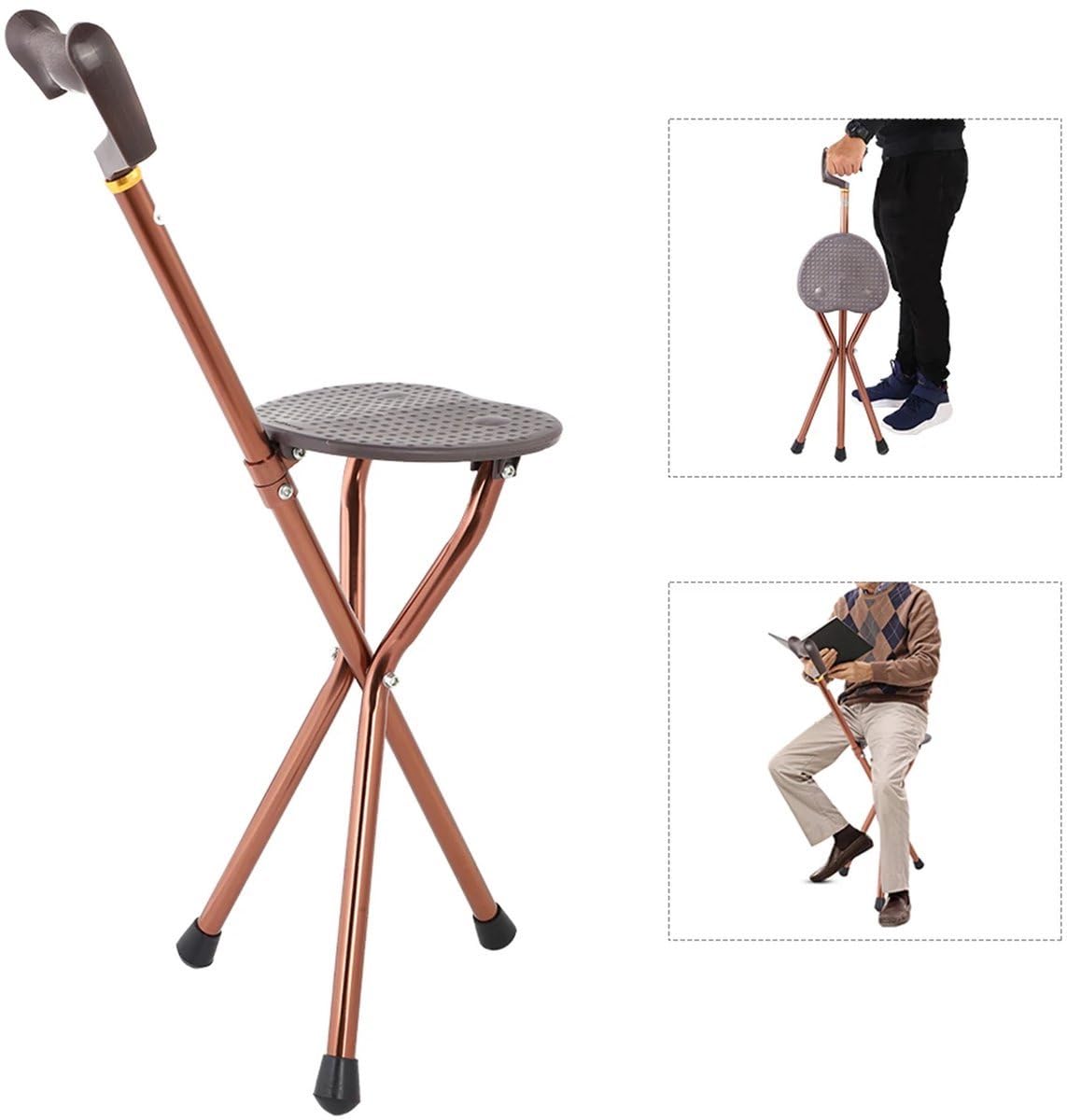 VOKA Bâton de marche avec siège - Pliable - 90 cm - Canne de marche avec siège - Bâton de marche avec chaise