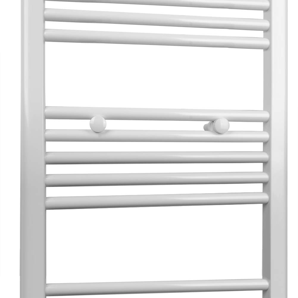 Radiateur de Salle de Bain Sèche-Serviette 1150x500mm Radiateur Tubulaire Vertical Chauffage à Eau Chaude Blanc
