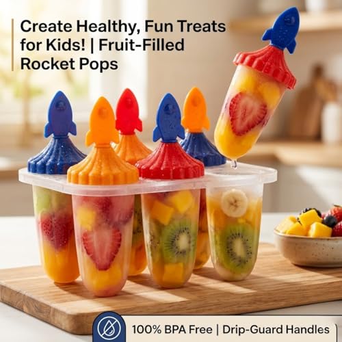 Image of BPA Free Ice Lolly and Kulfi Maker Set of 8 Reusable Popsicle Moulds Food Grade Plastic Ice Cream Popsicle Maker for Home Kitchen Multicolor (Rainbow)