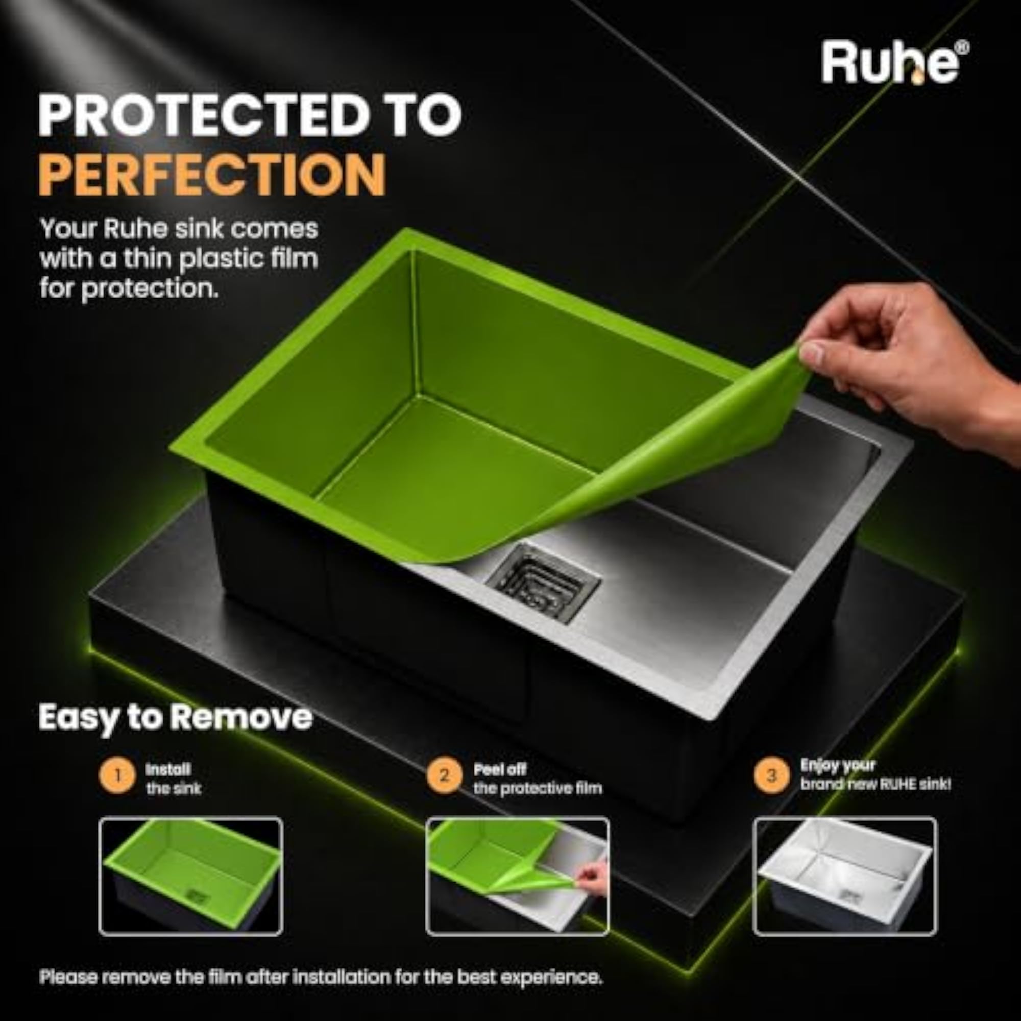 Single Bowl Kitchen Sink with Tap Hole - 24x18x10 inches