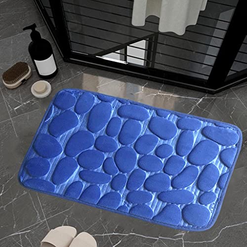 Image of Door Mat Anti-Slip Soft Area Rugs for Bathroom Balcony Laundry Room Decor 40x60cm Blue
