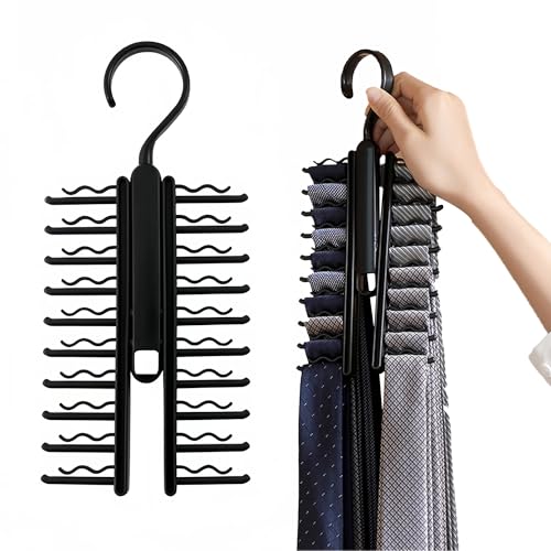 2 Stück Krawattemhalter, X Krawattenhalter, Tie Belt Rack Verstellbarer, Kleiderschrank Krawattenbügel 360° Haken, Krawattenklammer mit Rutschfestem Clip, für Krawatten Gürtel Socken Seidenschals