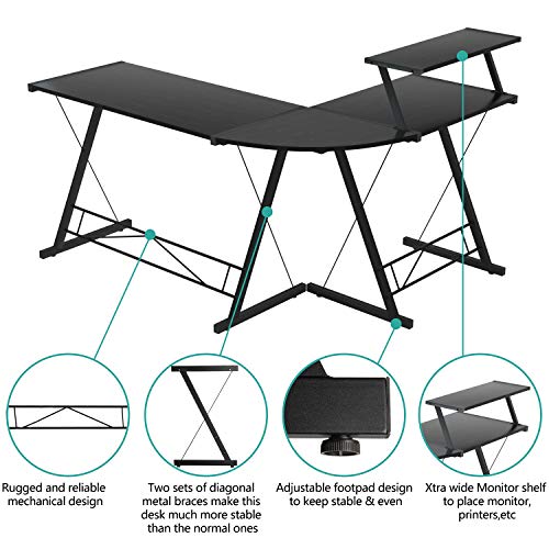 10 BEST Reversible L Shaped Desk Home Office Desk with Round Corner