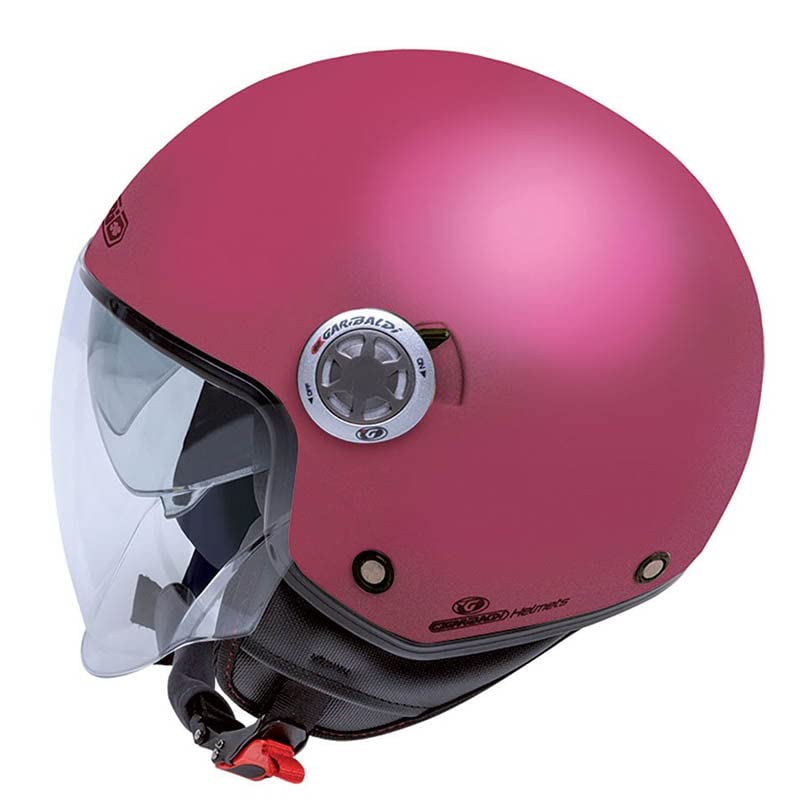 GARIBALDI G20 Fucsia Mate - Casco de Moto Jet Abierto con Visor Solar - Homologado ECE
