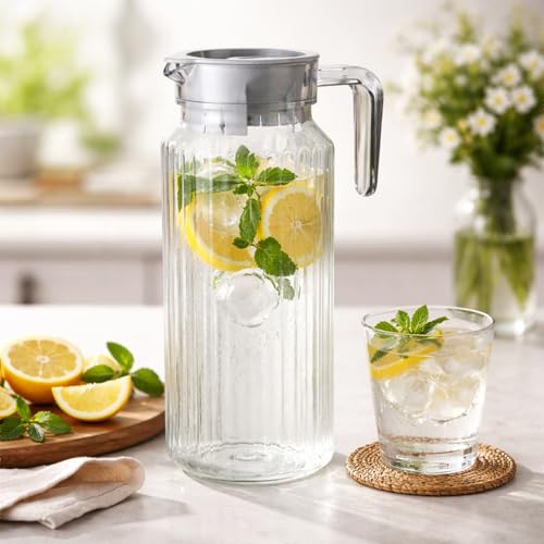 Image of Nayasa Electra Jug 1200 ML | BPA Free Plastic Water Jug with Lid | Leak Proof | Easy Pour | Stylish Design | Grey