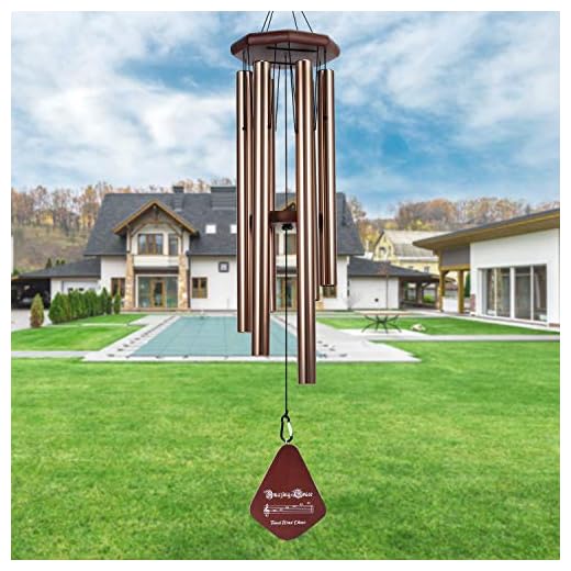 Noble House Musical Wind Chimes with Big Deep Tone, 42" Tuned Wind Chime,Large Wind Chimes with Deep Tone, Both for Outdoor Garden,Yard,Patio and Home Decor (Rose Gold, 42)