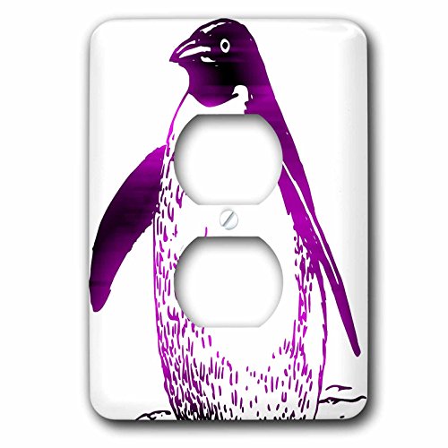 Pingouin violet plaque de finition 3dRose pour remplacer interrupteur terne - 3