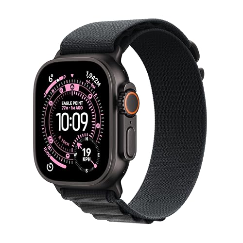 Apple Watch Ultra 3 GPS + Cellular 49mm Black Titanium Case with Black Alpine Loop - Medium
