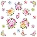Adesivi Murali Fiori Acquerello Rosa Adesivi da Parete Floreale Piante Decalcomania per Stickers Decorazione Soggiorno Camera da Letto Provenza Interni