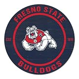 KH Sports Fan Fresno State Bulldogs Colored Circle Sign, 20x20 Inches, Bulldogs Decor; Display Your Team Spirit with This Unique Fresno State Bulldogs Wall Art