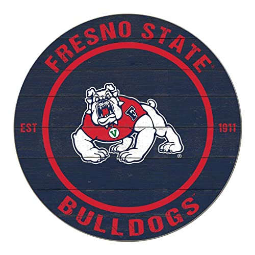 KH Sports Fan Fresno State Bulldogs Colored Circle Sign, 20x20 Inches, Bulldogs Decor; Display Your Team Spirit with This Unique Fresno State Bulldogs Wall Art