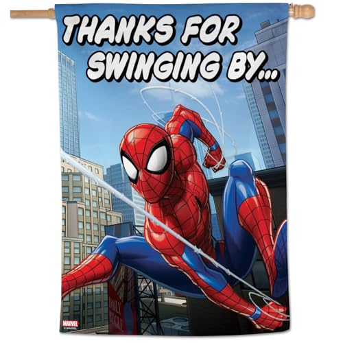 Drapeau vertical Spiderman Marvel WinCraft bannière de jardin extérieure 71x101 cm