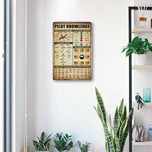 Jiuerocs HATHS-SH7-89 Retro Pilot Knowledge Metal Signs Vintage Airplane Decor For Home Aviation Art Wall Decor Air Plane Decorations thumb #2