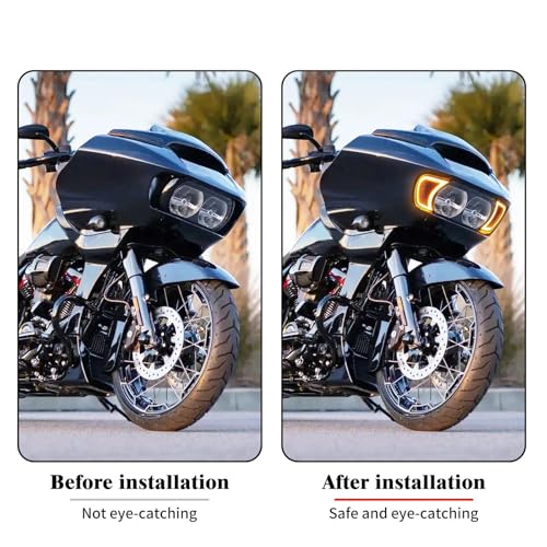 Feux d'appoint pour phares de moto avec clignotants Harley Road Glide