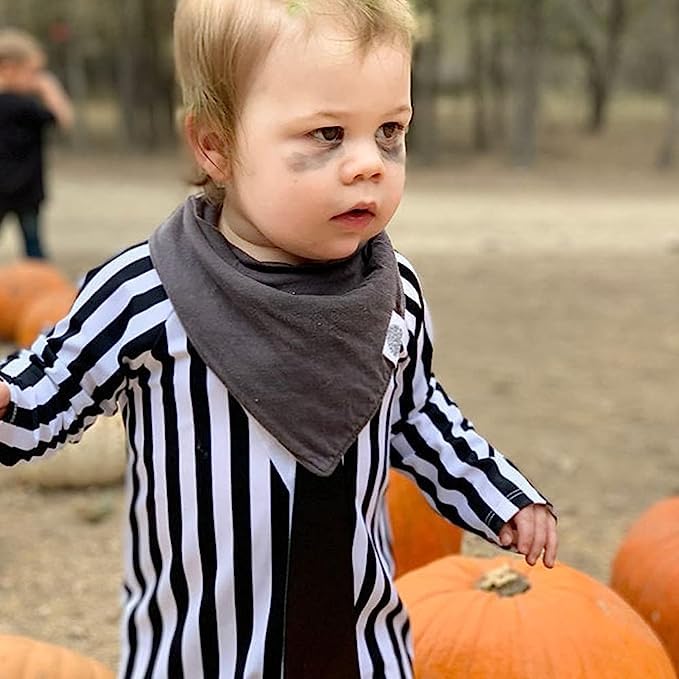Disfraz para bebé niño con ropa a rayas blancas y negras miniatura 3