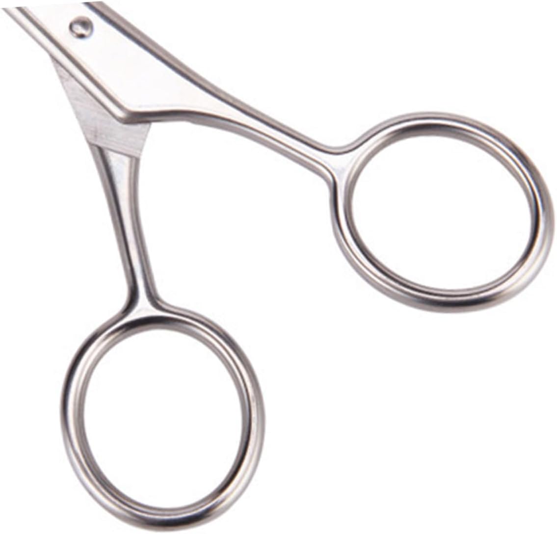 NOLITOY 4pcs Stainless Steel Beard Trimming Scissors for Men Shears for Barbershop Home Use Precision Grooming Tools for Stylish Beard Care Silver