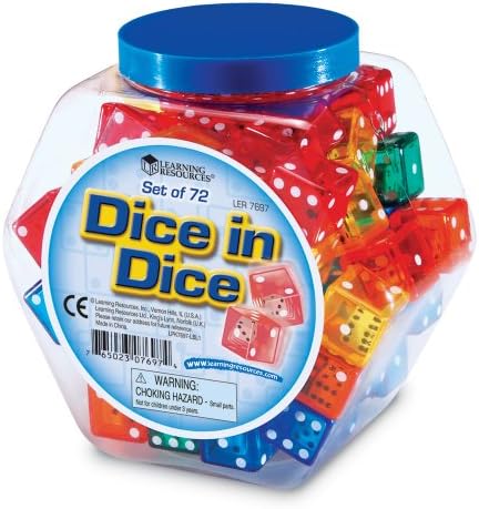 Learning Resources Dice In Dice Bucket, Math Toy, Manipulative, S...