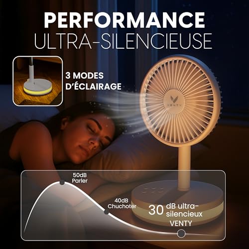 Ventilateur portable rechargeable VENTY pliable avec télécommande et étui - 5