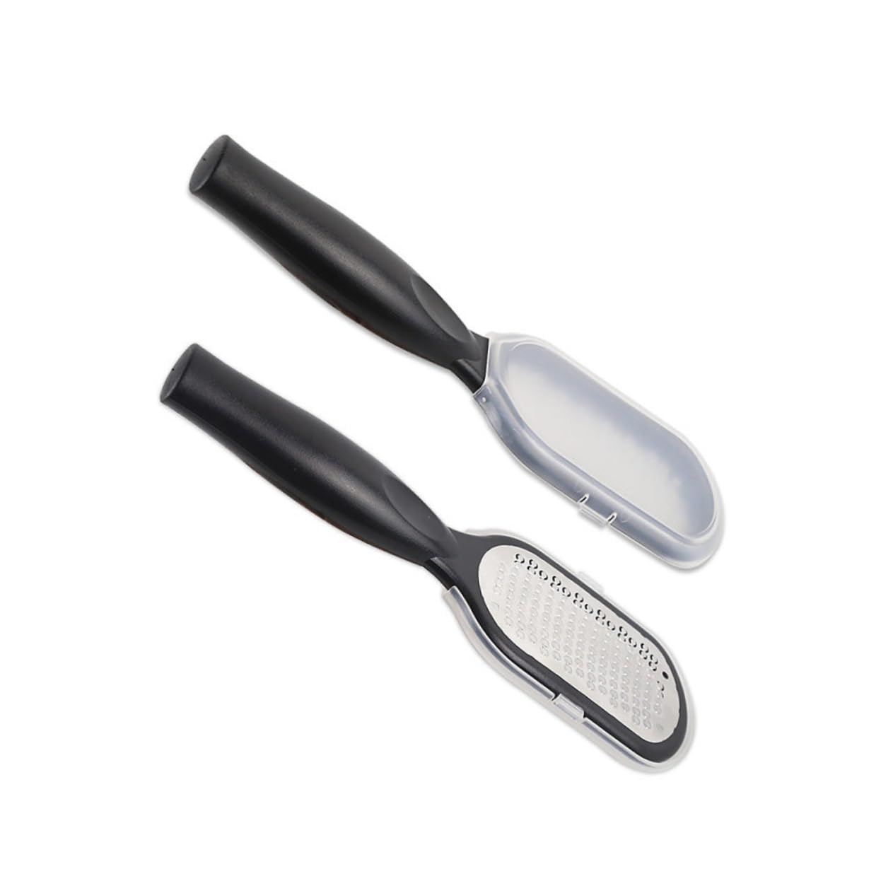 GALPADA Durable Stainless Steel Foot Scraper with Cover Tool for Smooth Feet for Removing Dead Skin Easy to Clean Comfortable Grip Design Black