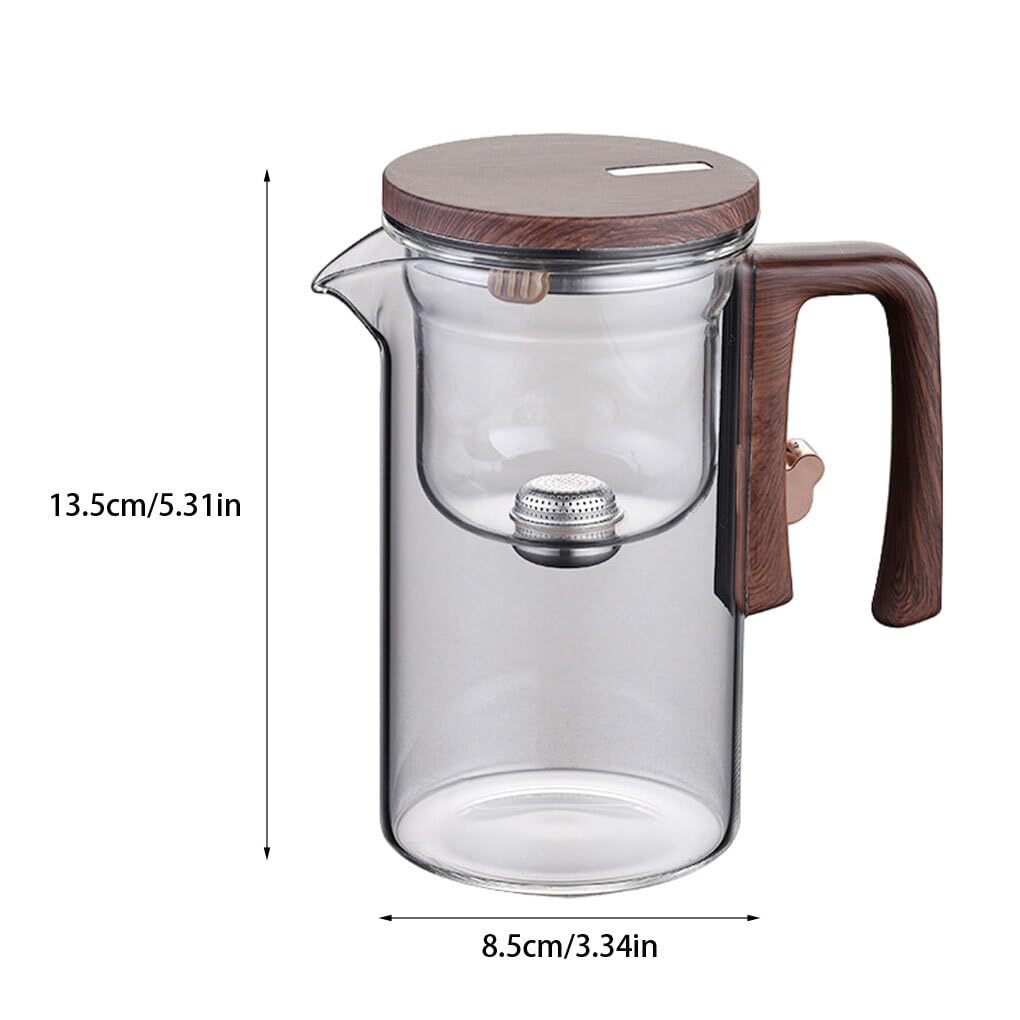 Teiera facile da preparare con filtro,trasparente,520 ml
