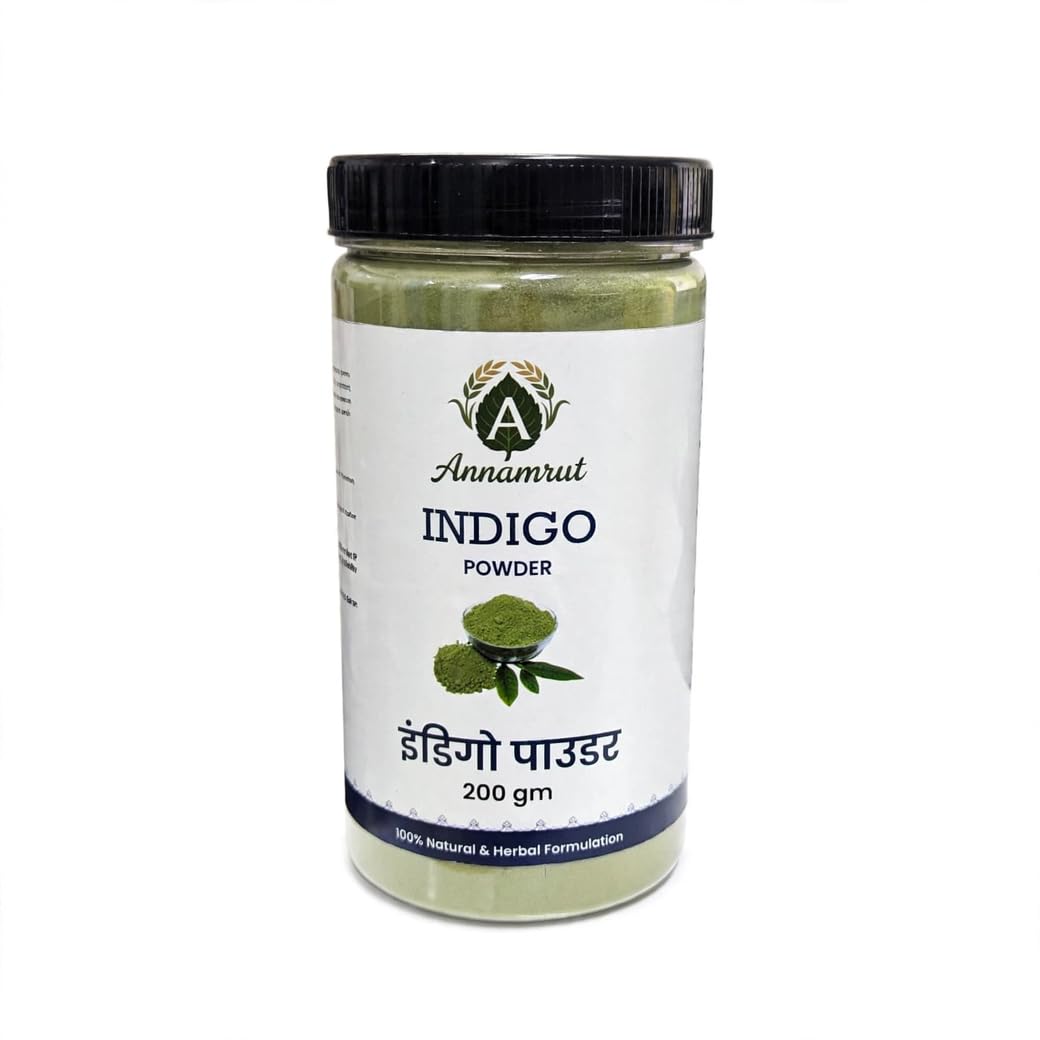 Indigo Powder for Hair, 200g | Natural Indigo Leaf for Hair Coloring | Herbal Hair Color for Dark Brown to Black Shades When Used with Henna | For External Use Only-image-24