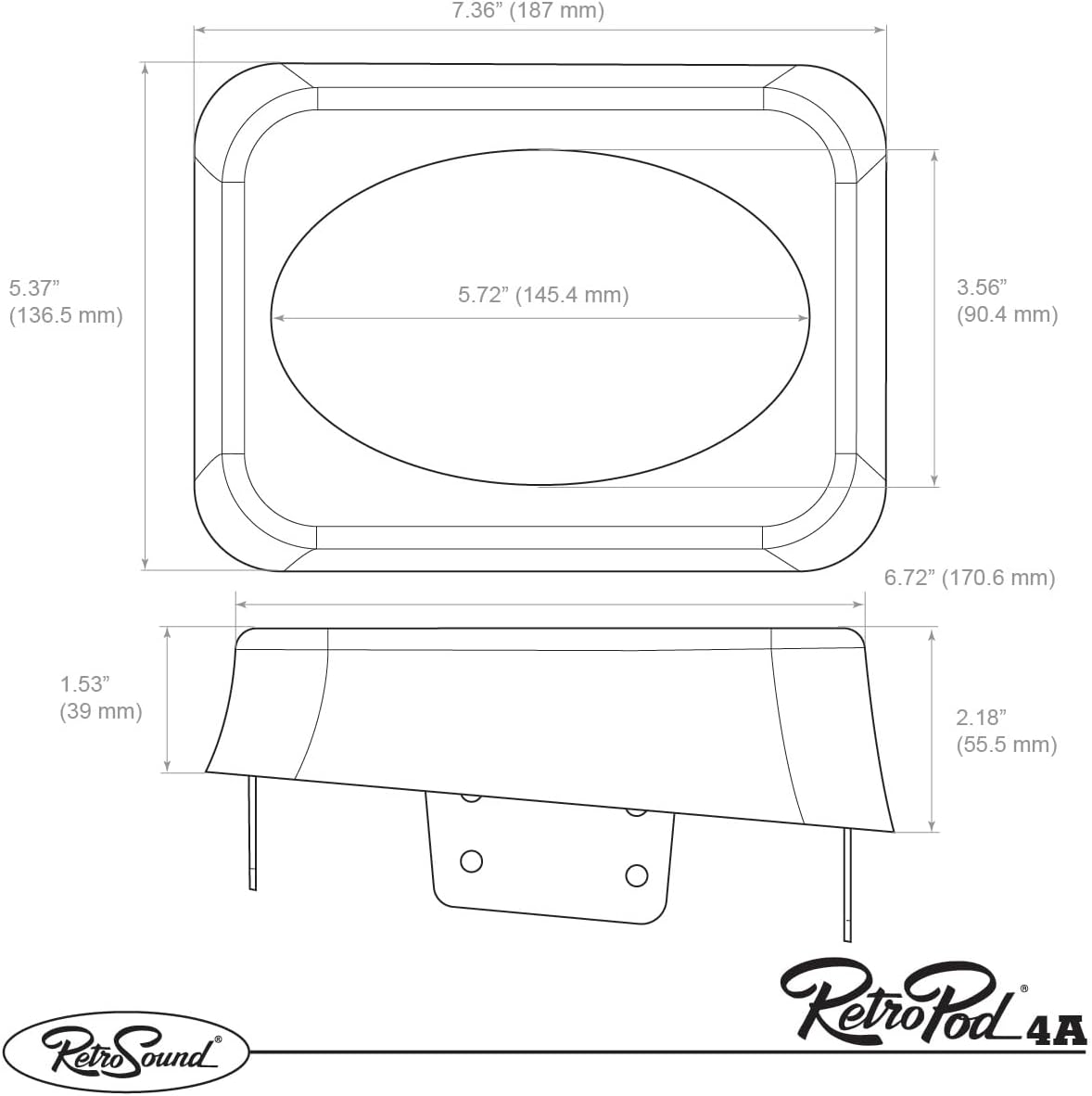 RetroSound Retro Manufacturing RetroPod 4x6-inch Surface Mount Speaker Modules with Deluxe Speakers
