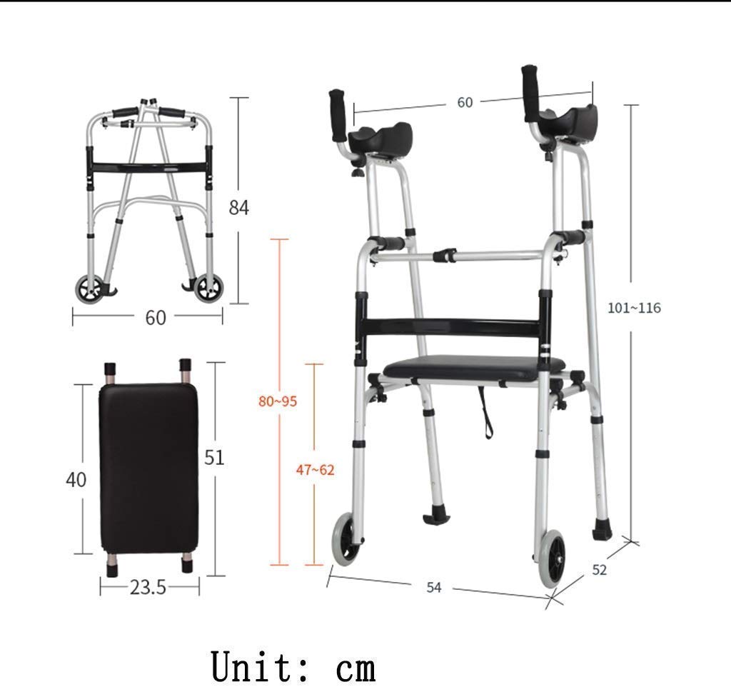 Chodzik, Chodzik Podróżny Z Podparciem Kolan, Ultra Mobility Aid Cztery Koła, Rama Do Chodzenia Z Regulacją Wysokości,
