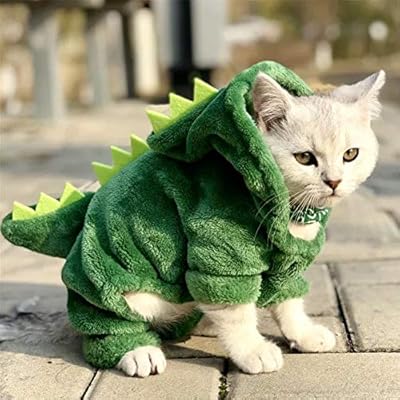 HBHUBO Jumpsuit pet clothes pet cat clothes fun dinosaur costume coat winter warm wool cat costume cat cat hoodie puppy dog clothes XS-XXL,XS