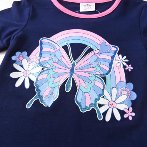 Image of VIKITA Girls Shirts Winter Long Sleeve Tops Print Tees for Girls,3-12 Years