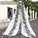 SOMYTING Artificial Eucalyptus Garland with White Flowers 2 Packs 5.9Ft Silver Dollar Leaves Eucalyptus Garland Faux Greenery Vines for Wedding Arch Table Runner Mantle Party Room Decor