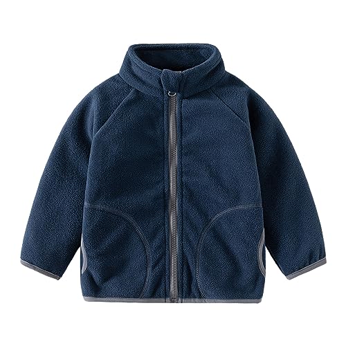 Generisch Mono de esquí para niños 92 invierno niño niño niña manga larga color liso forro polar cremallera chaqueta casual niños abrigos cortavientos ropa exterior guardería mochila para niños