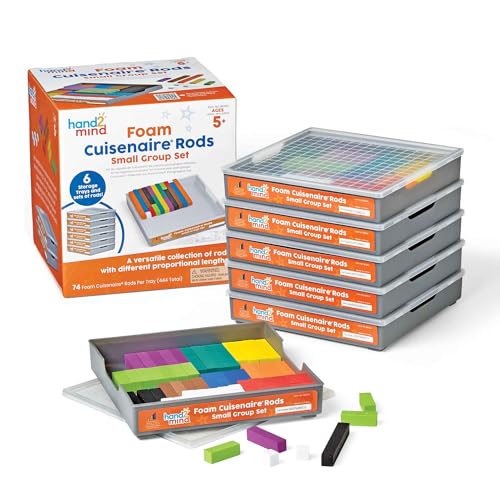 Image of hand2mind Foam Cuisenaire Rods Small Group Set, Teaching Fraction Bars, Montessori Math Manipulatives, Math Teacher Must Haves Elementary, Kindergarten Homeschool Supplies (6 Sets of 74)