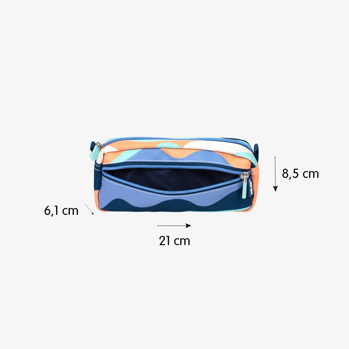 MILAN® The Fun Series Rectangular 2 Zip Pencil Case, Blue, Mehrfarbig - Image 3