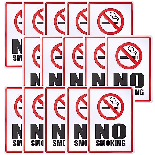 Image of CVANU NO SMOKING Warning Safety Self-Adhesive Waterproof PVC Vinyl Sign Sticker Size (11.7inchX8.3inch) Pack of 20