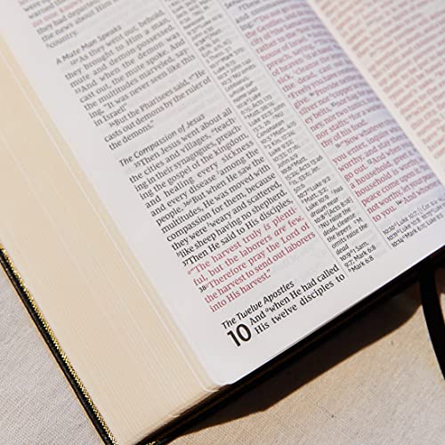 Image of NKJV Holy Bible, Giant Print Center-Column Reference Bible, Burgundy Leather-look, 72,000+ Cross References, Red Letter, Comfort Print: New King James Version