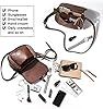 AFKOMST Crossbody-Tasche für Damen, kleine Umhängetasche, Vintage-Sattelhandtaschen, veganes Leder, Brown5, Small #2