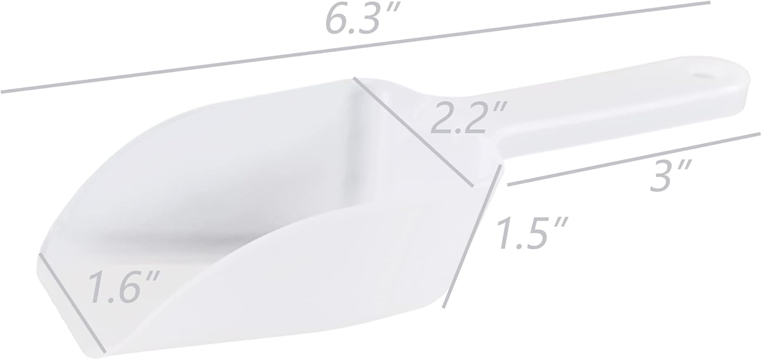 Foodservice 4 OZ Scoop PP Utility Ice Scoop, 6.3 X 2.95 X 2.16", Translucence, Plastic Kitchen Scoops for Weddings, Candy Dessert Buffet, Ice Cream, Protein Powders, Coffee, Tea 15666-4PK-1D