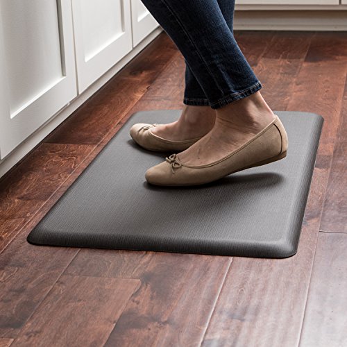 Newlife By Gelpro Anti-Fatigue Designer Comfort Kitchen Floor Mat Stain Resistant Surface With 5/8” Thick Ergo-Foam Core For Health And Wellness 18X30 Sisal Black #TOP5