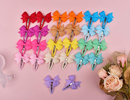 Ruyaa 40Pcs Small Pinwheel Hair Bow Snap Clip Fully Wapped For Baby Girl Toddler Hair Accessories Barrettes Pigtail Pairs Assorted Solid Colors Little Girls Christmas Gifts #TOP3