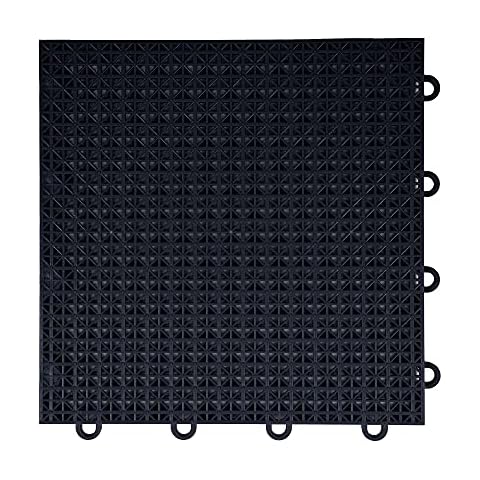IncStores 5/8 Inch Thick ProGame Outdoor Basketball Court Flooring | Build The Ultimate Space for Basketball, Tennis, and More with Weatherproof Plastic Floor Tiles | 40 Tiles, Black Cover