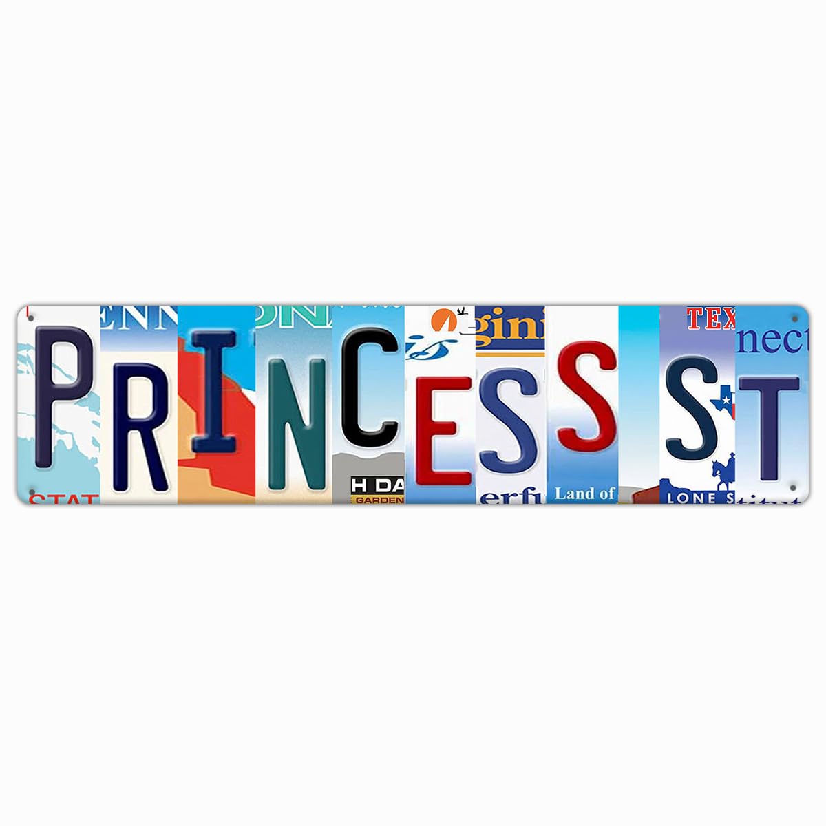 peiyeety Vintage Metal Tin Sign Decorative Wall Art For Home, Princess Room, Rustic Style, Princess St Themed Street Sign, Durable Waterproof Rustproof, Easy To Mount, 4x16 Inch