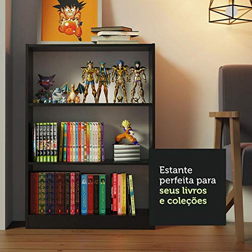Escrivaninha Madesa Rubi + Estante 6908 + Estante 6907 - Preto/branco