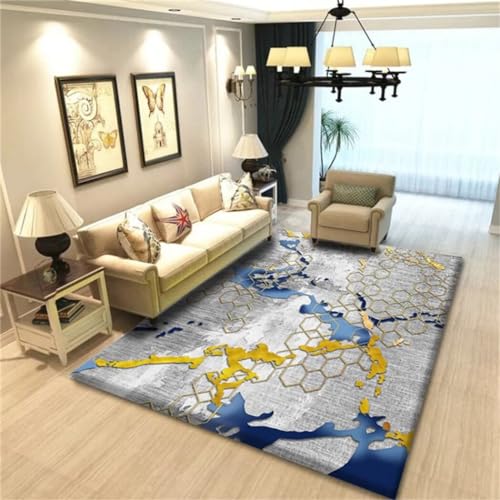 RUGMRZ Patio Rugs Waterproof Classic living room carpets for bedrooms Bleu hall rugs bedroom accersories Patio Rugs Waterproof gaming rug100x160CM